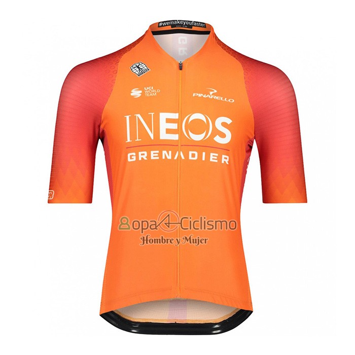 Ineos Grenadiers Ropa Ciclismo Culotte Corto 2022 Mangas Cortas Naranja